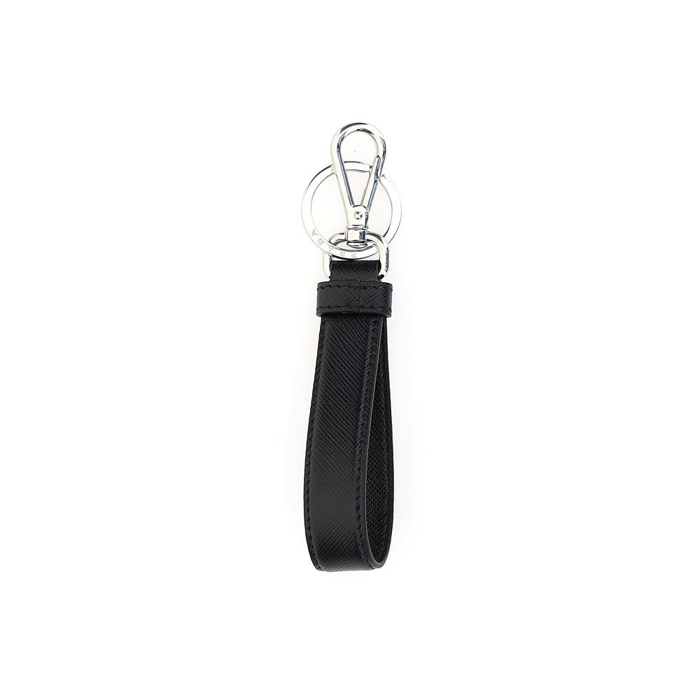 Prada Black Stainless Steel Keychain Prada