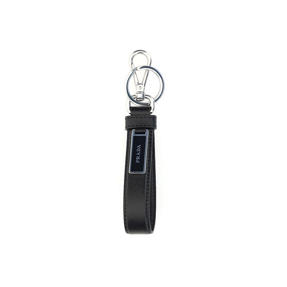 Prada Black Stainless Steel Keychain Prada