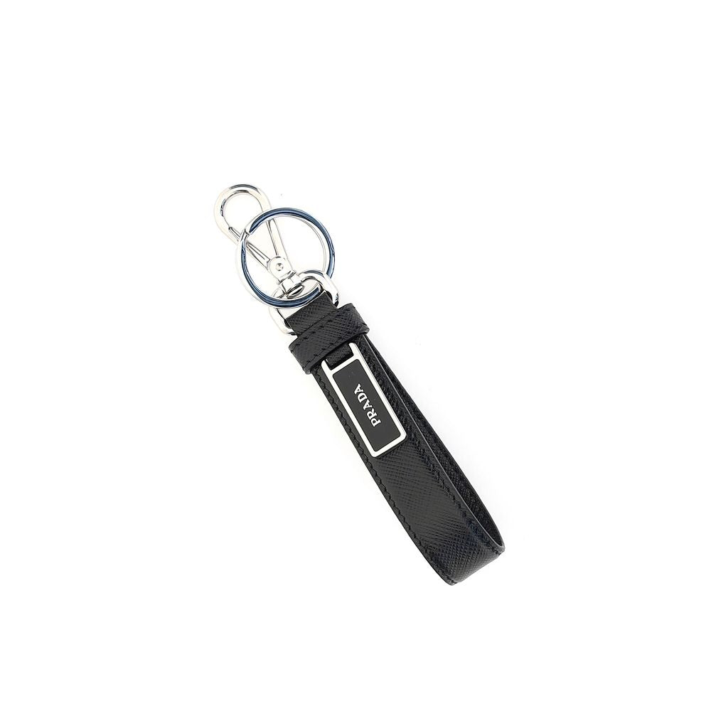 Prada Black Stainless Steel Keychain Prada