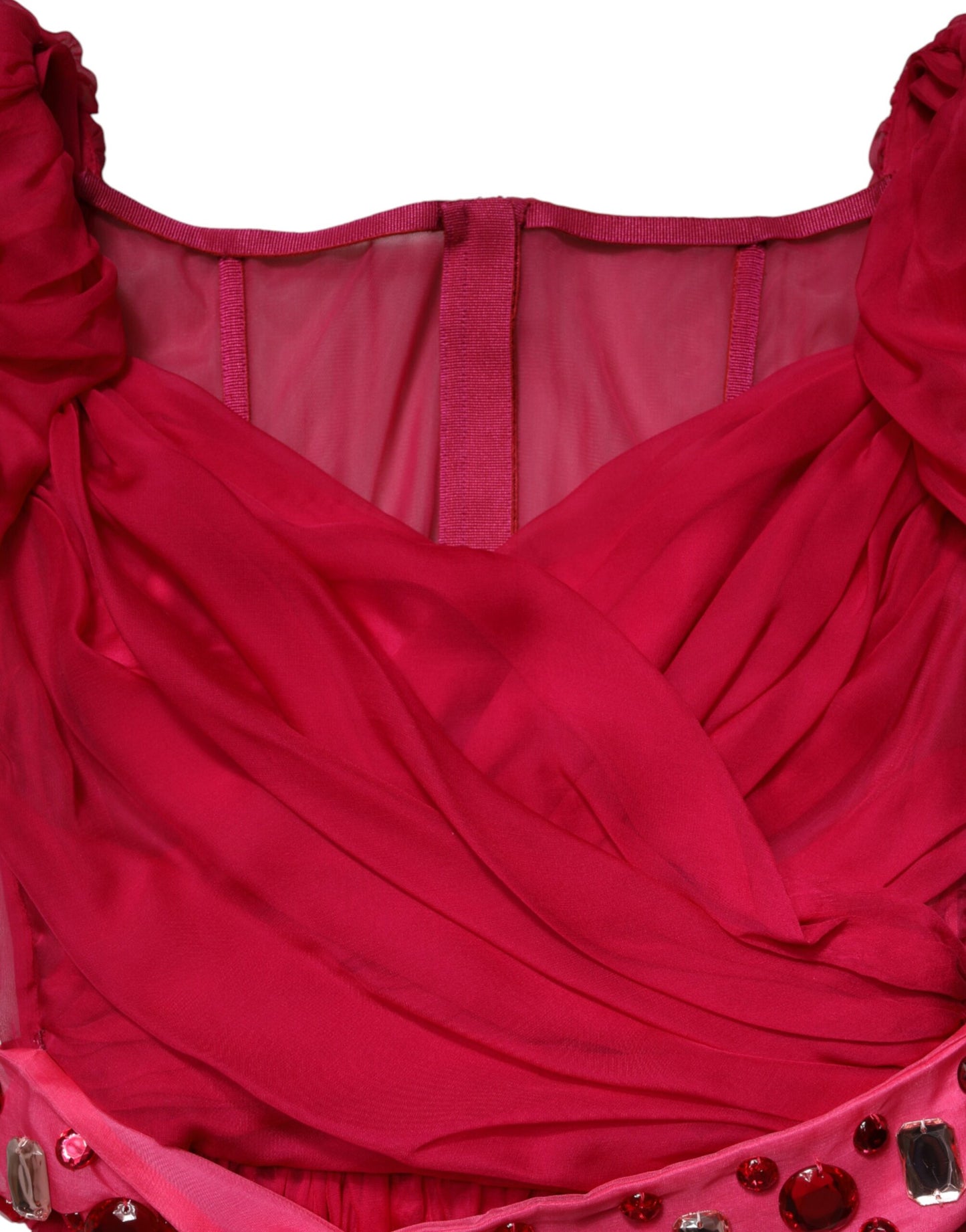 Dolce & Gabbana Pink Silk Embellished A-line Midi Dress Dolce & Gabbana