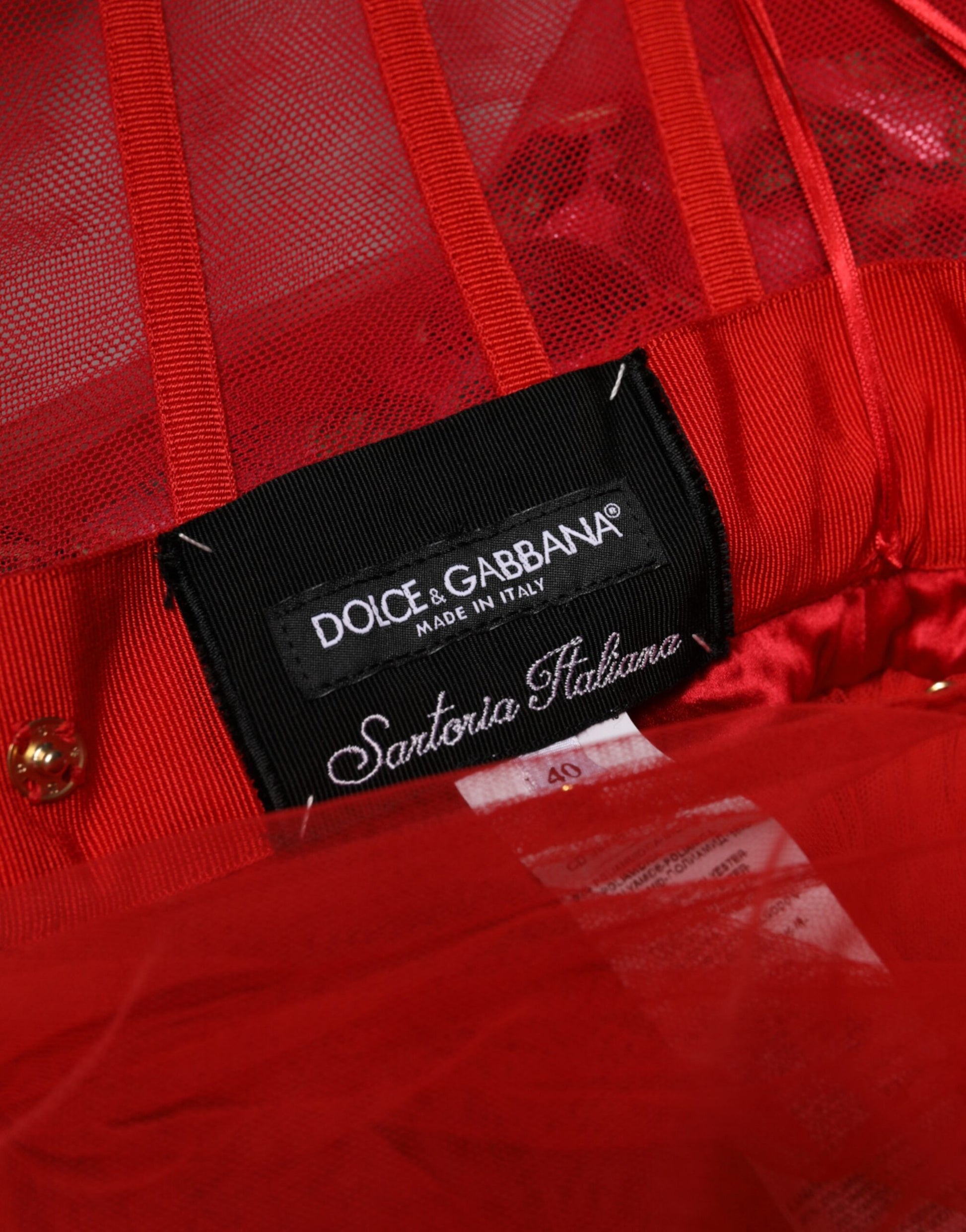 Dolce & Gabbana Red Floral Off Shoulder A-line Gown Dress Dolce & Gabbana