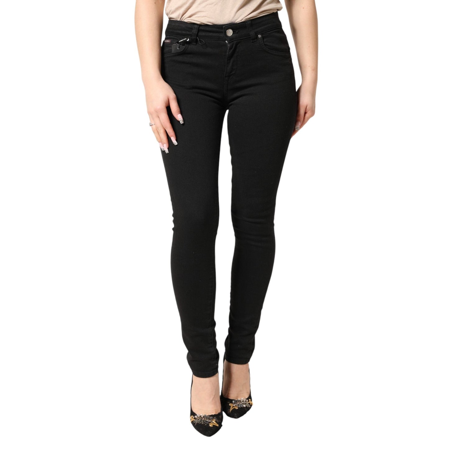 Dolce & Gabbana Black Cotton Stretch Skinny Denim Jeans Dolce & Gabbana