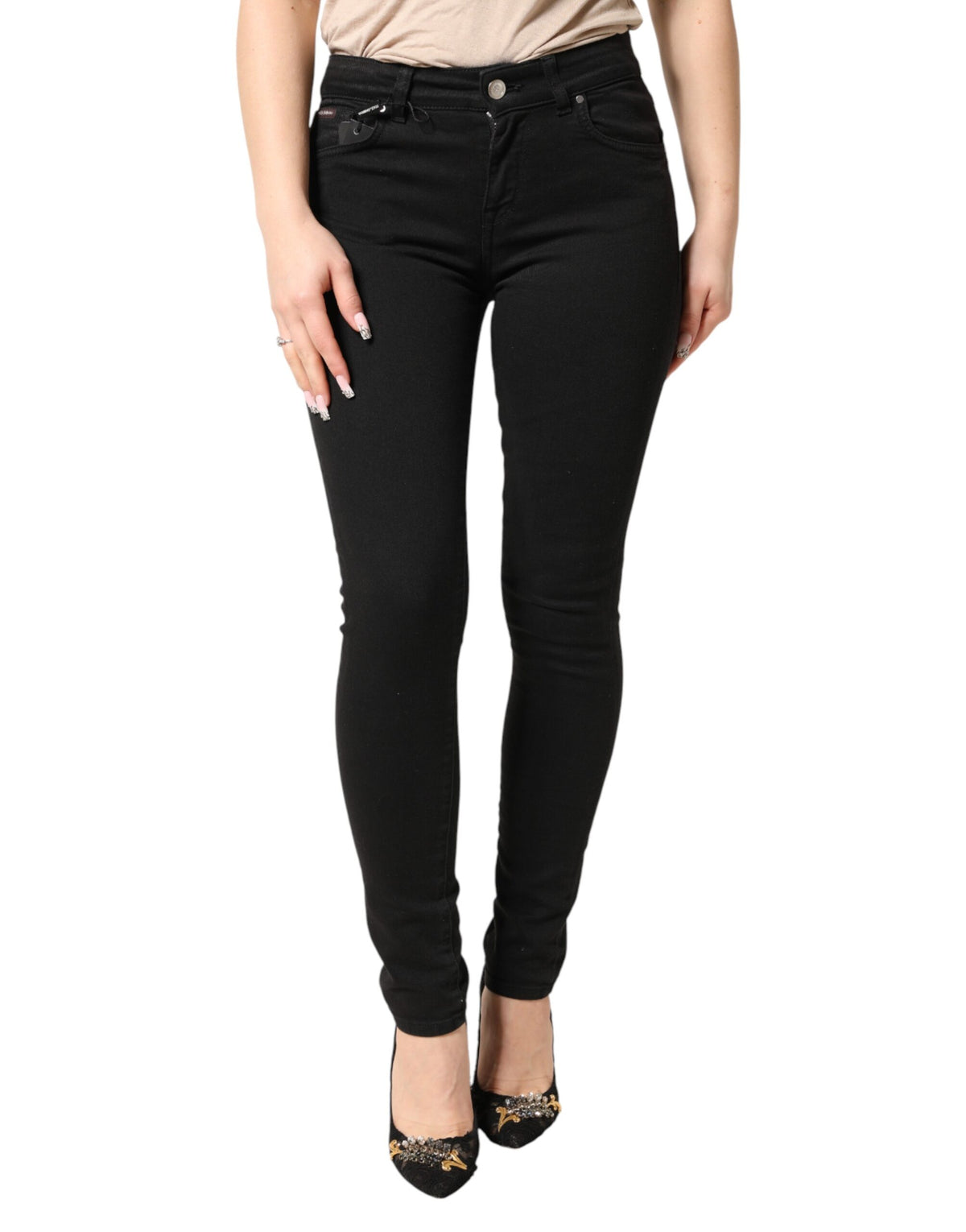Dolce & Gabbana Black Cotton Stretch Skinny Denim Jeans - Eljoys Fashion 