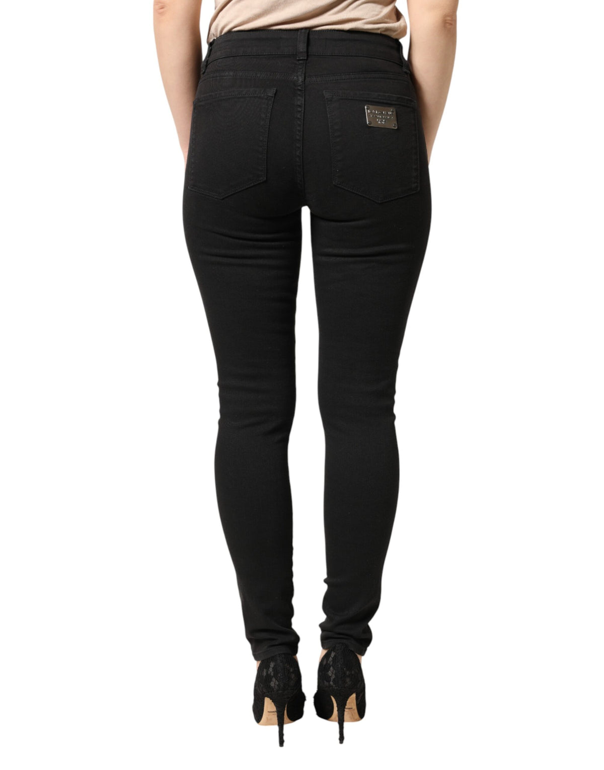 Dolce & Gabbana Black Cotton Stretch Skinny Denim Jeans - Eljoys Fashion 