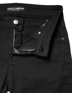 Dolce & Gabbana Black Cotton Stretch Skinny Denim Jeans - Eljoys Fashion 