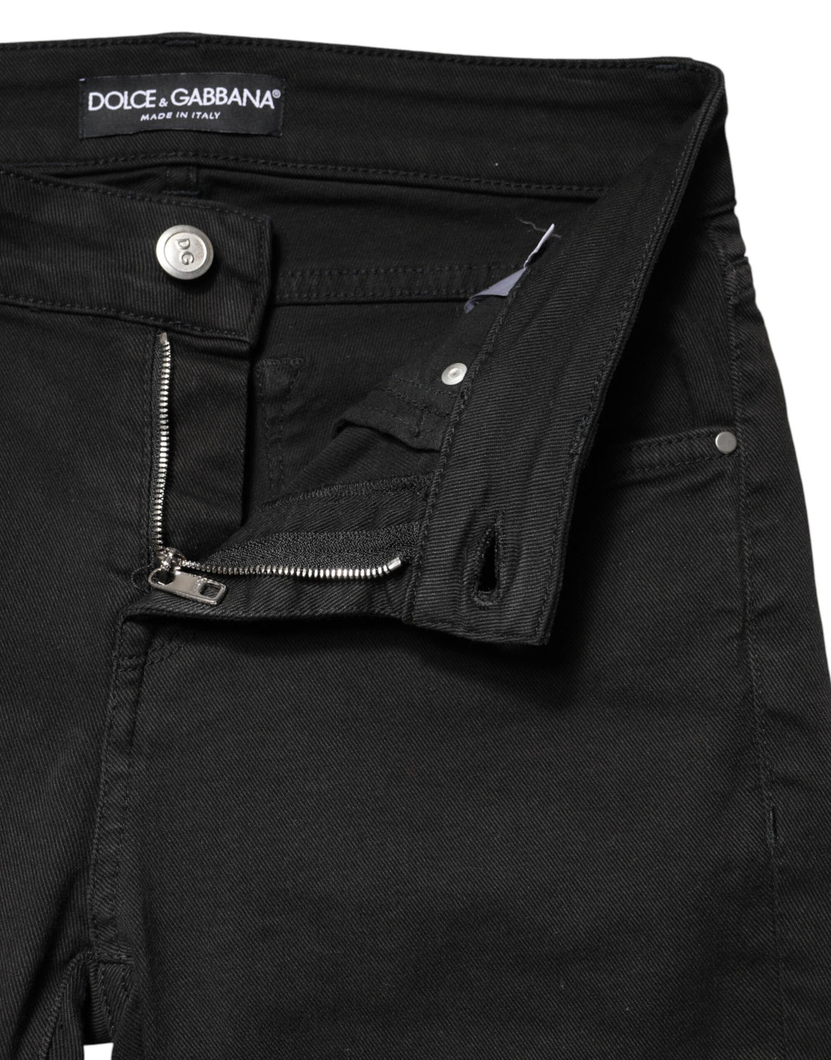 Dolce & Gabbana Black Cotton Stretch Skinny Denim Jeans - Eljoys Fashion 