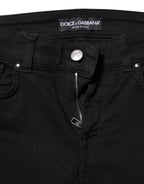 Dolce & Gabbana Black Cotton Casual Skinny Denim Jeans - Eljoys Fashion 