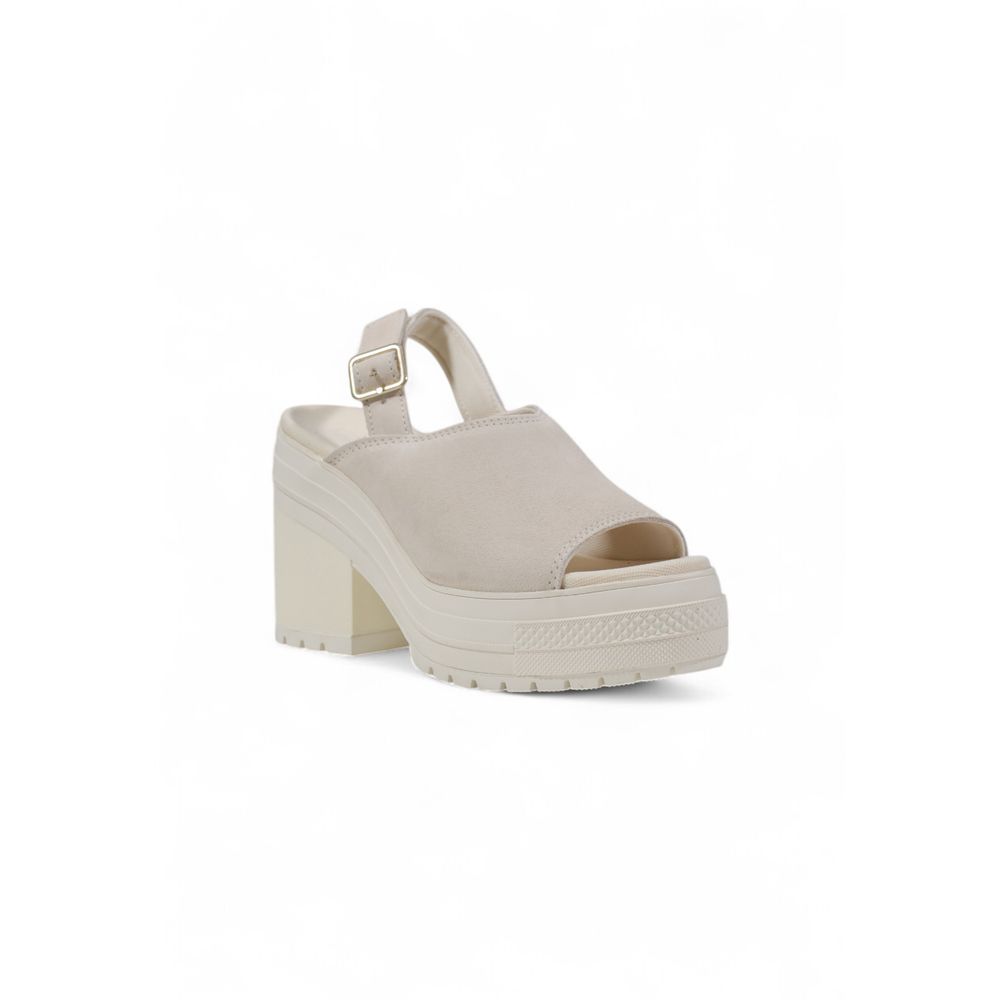 Converse Beige Suede Leather High Heel Pumps Converse