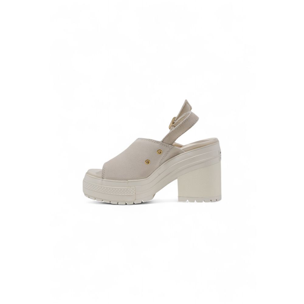 Converse Beige Suede Leather High Heel Pumps Converse