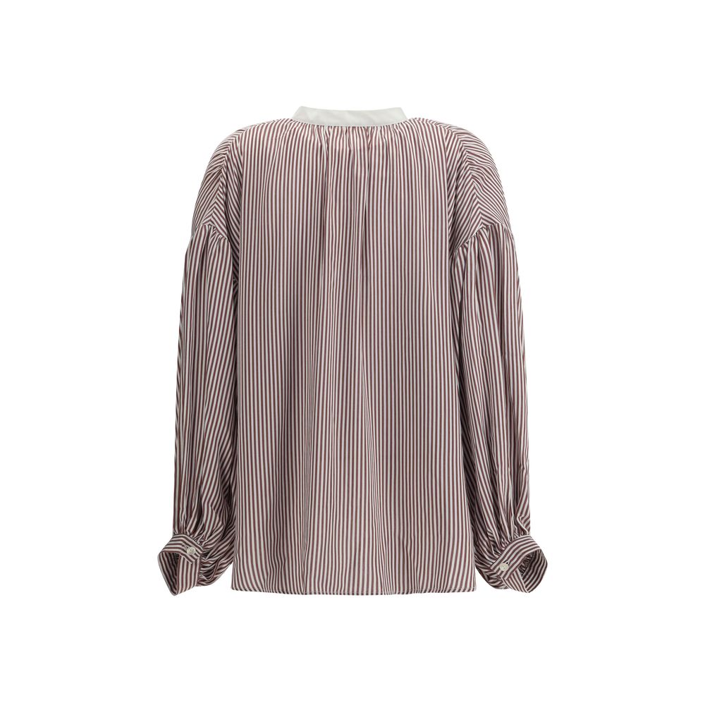 Kristina Ti Bordeaux Viscose Pattern Shirt Kristina Ti