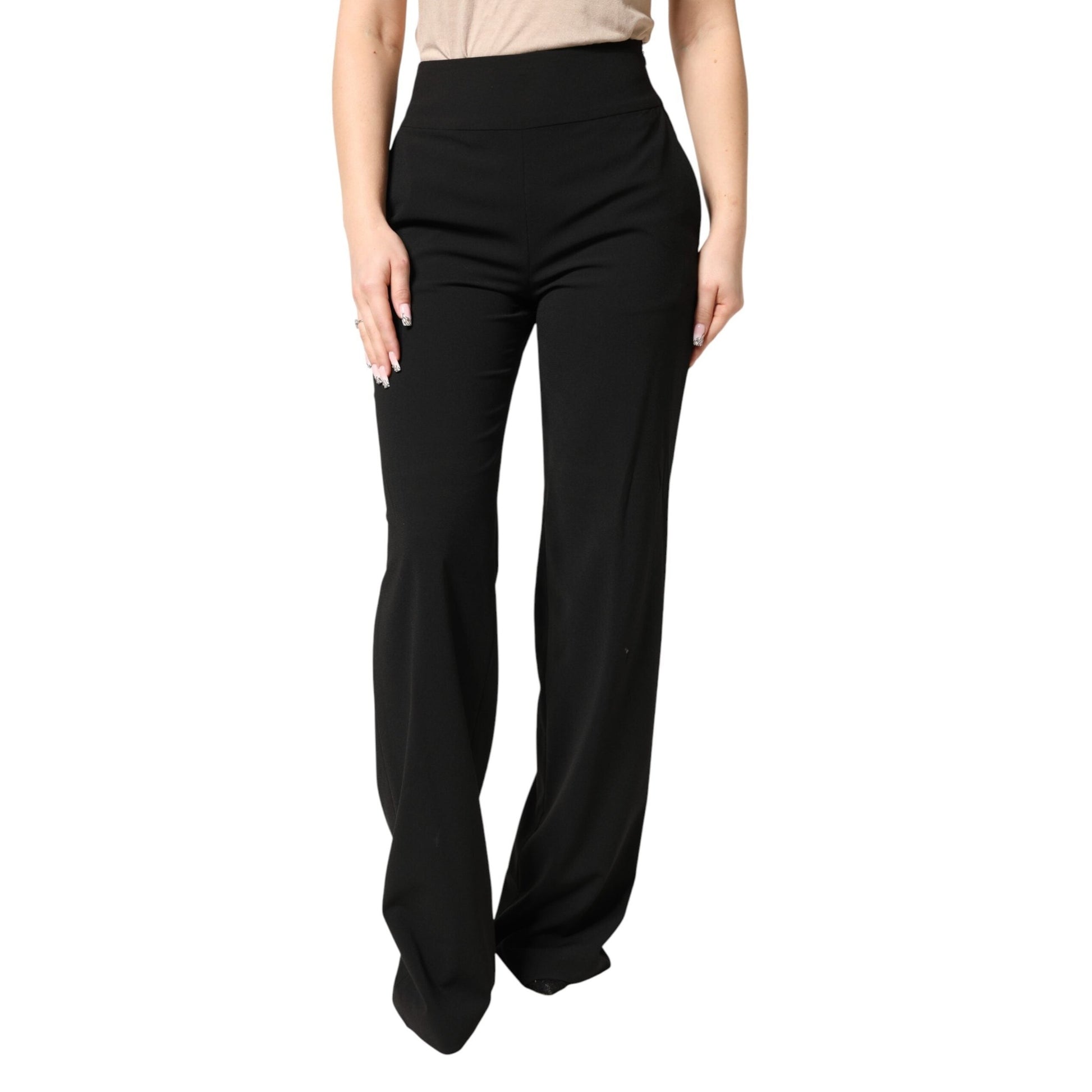 Just Cavalli Black High Waist Straight Trouser Formal Pants Just Cavalli