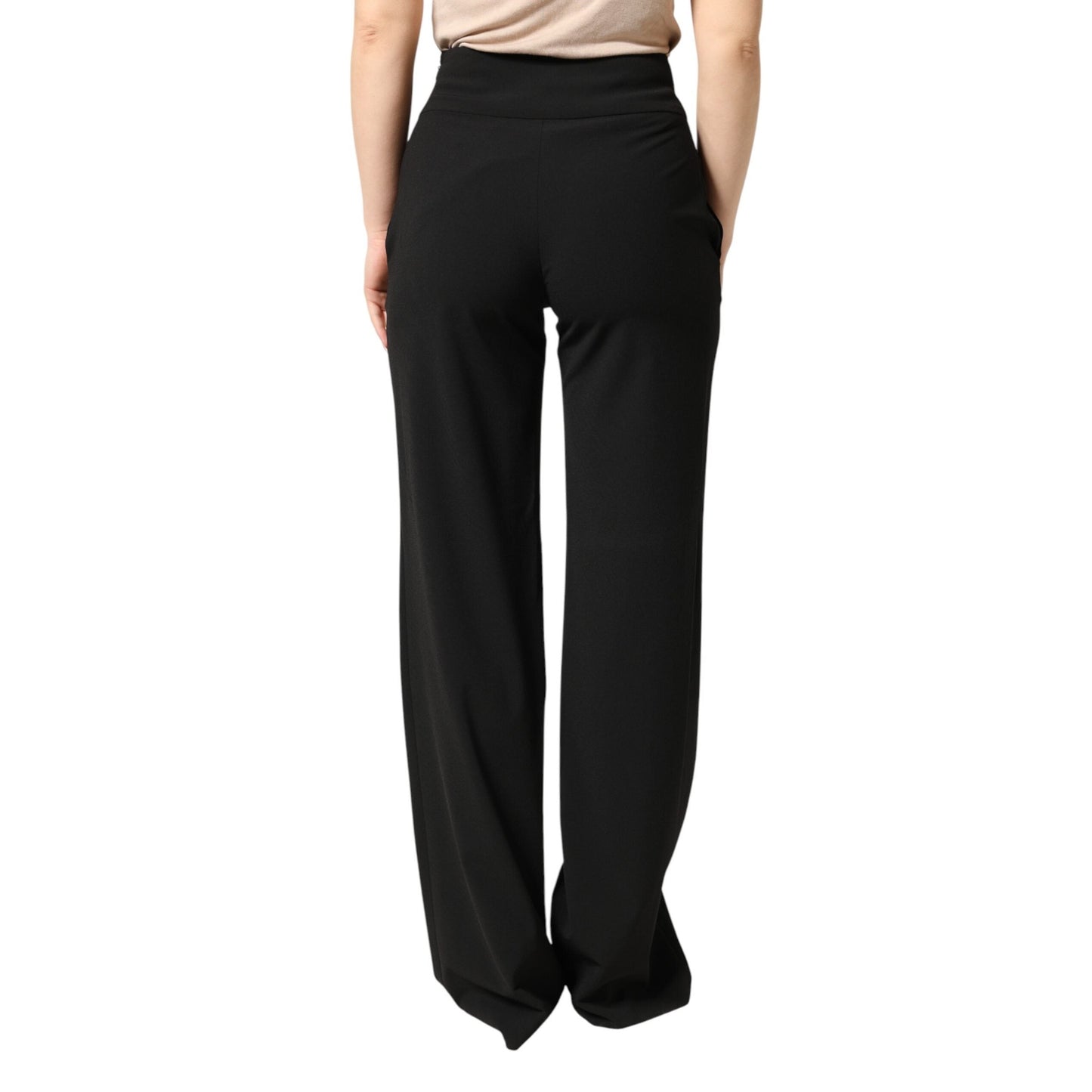 Just Cavalli Black High Waist Straight Trouser Formal Pants Just Cavalli