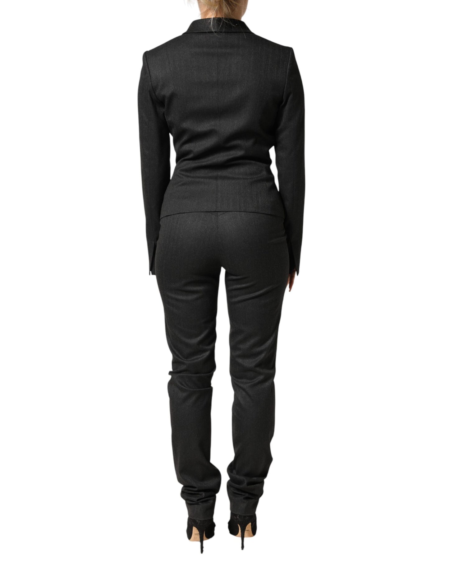 Exte Black Double Breasted Pants Blazer Jacket 2 Piece Suit Exte