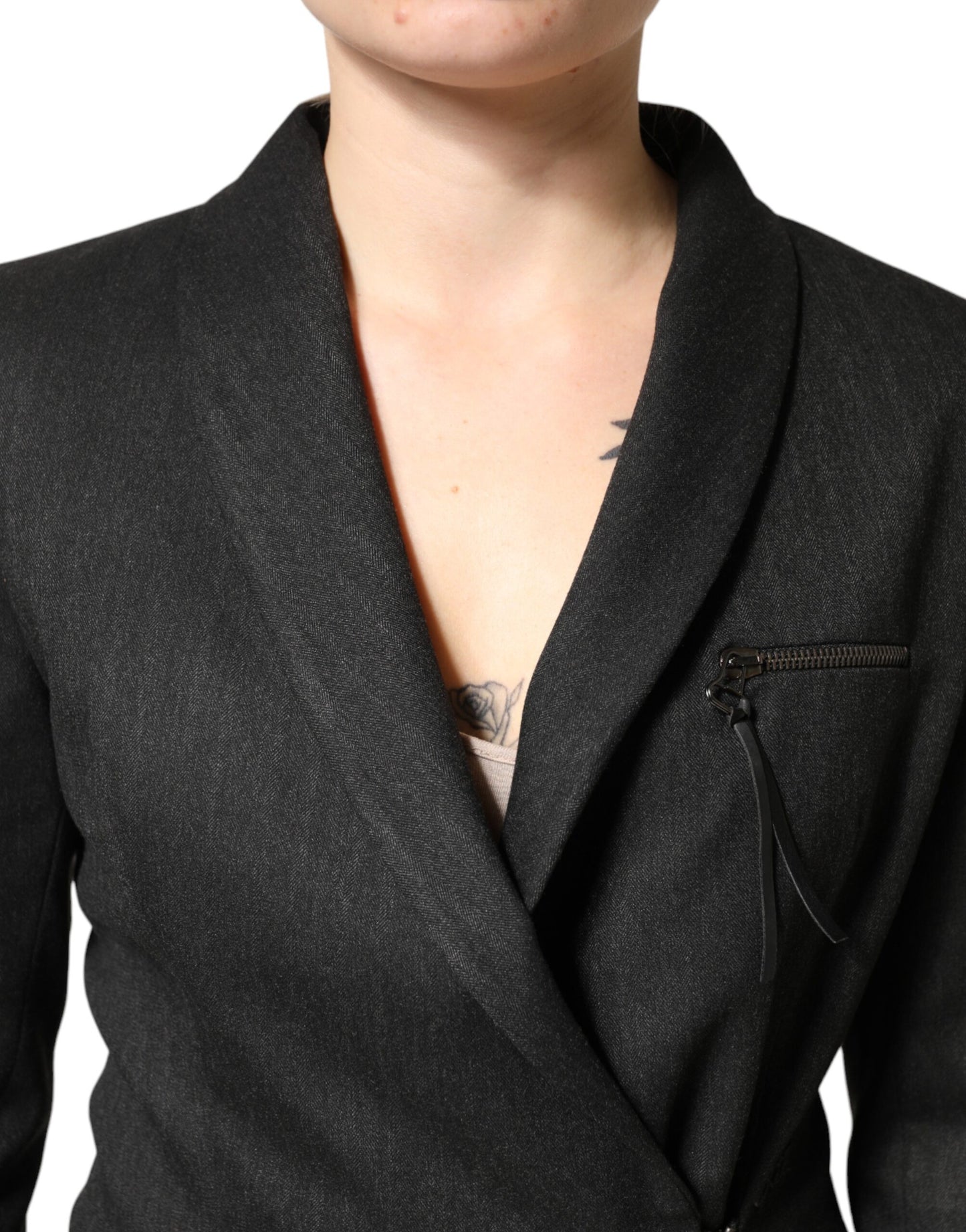 Exte Black Double Breasted Pants Blazer Jacket 2 Piece Suit Exte