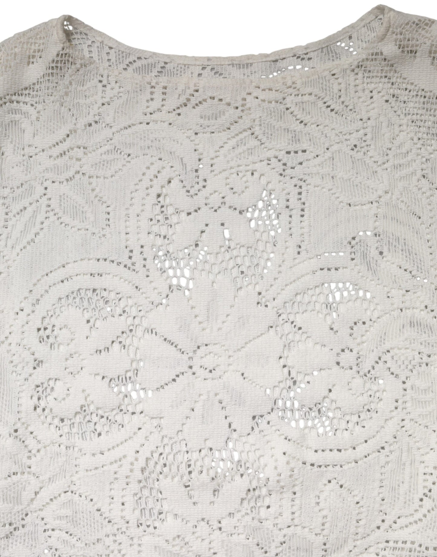 Dolce & Gabbana White Embroidery Lace Cotton Blouse Top Dolce & Gabbana