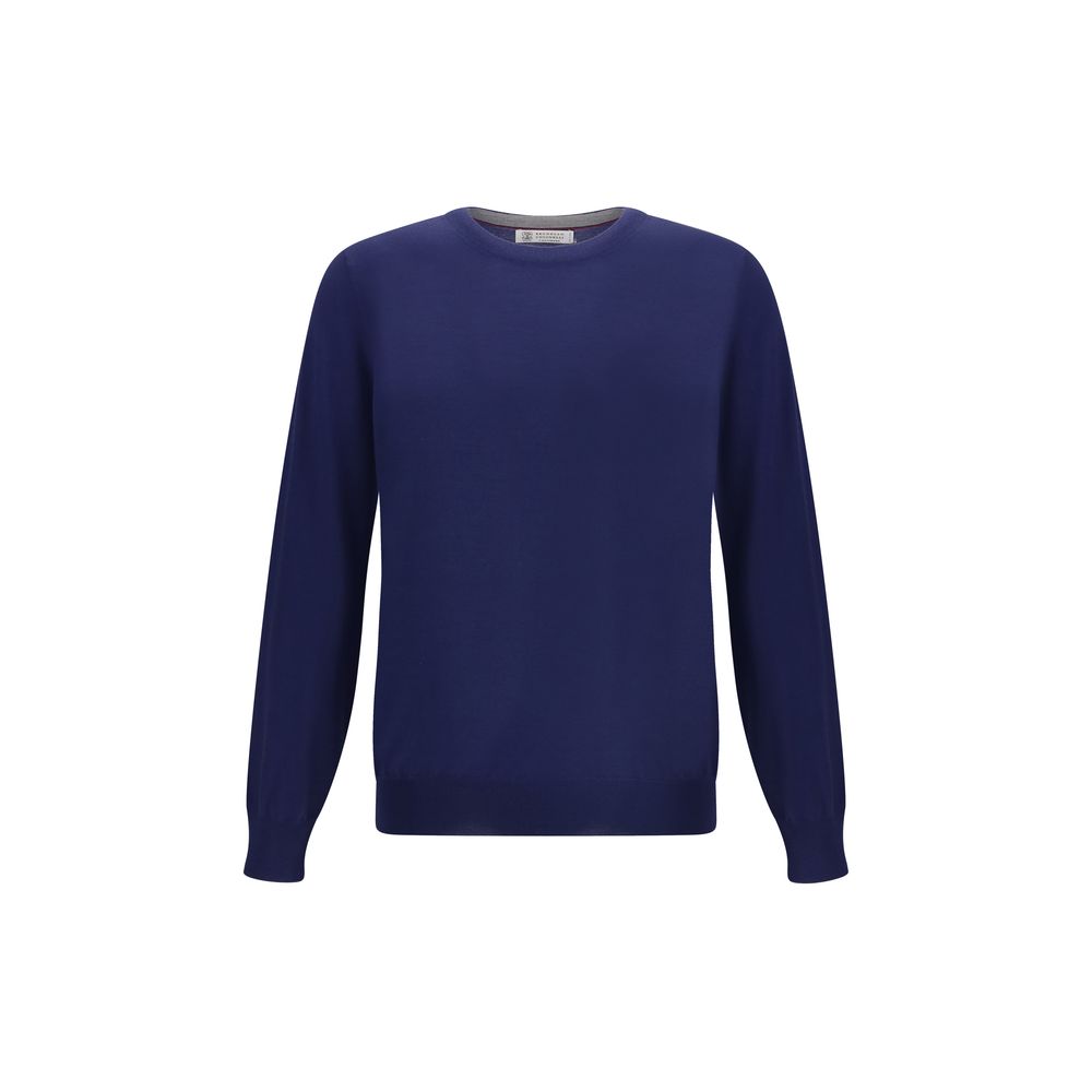 Brunello Cucinelli Blue Wool Oves Aries Sweatshirt Brunello Cucinelli