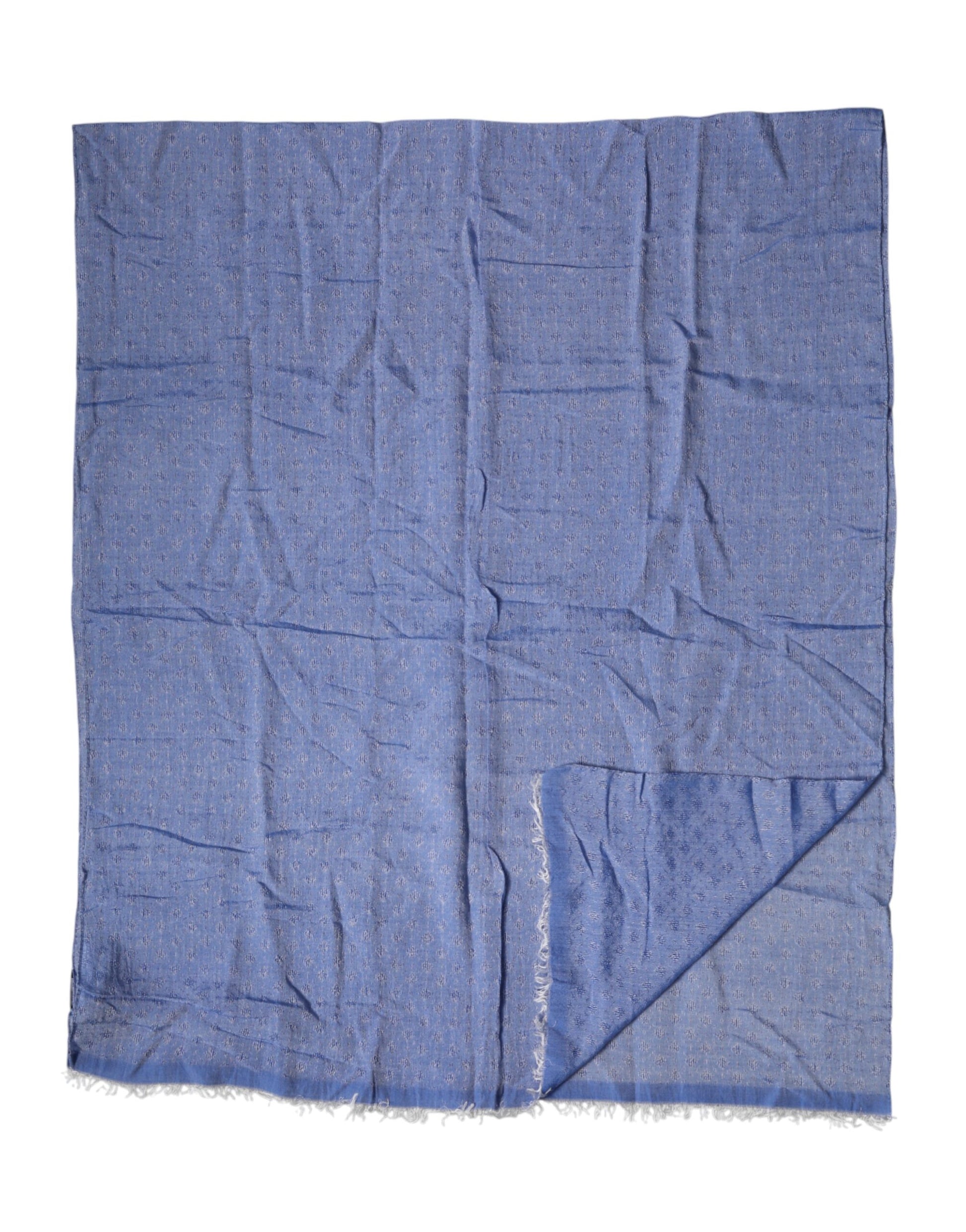 Dolce & Gabbana Blue Lace Stole Cotton Neck Wrap Shawl Scarf Dolce & Gabbana