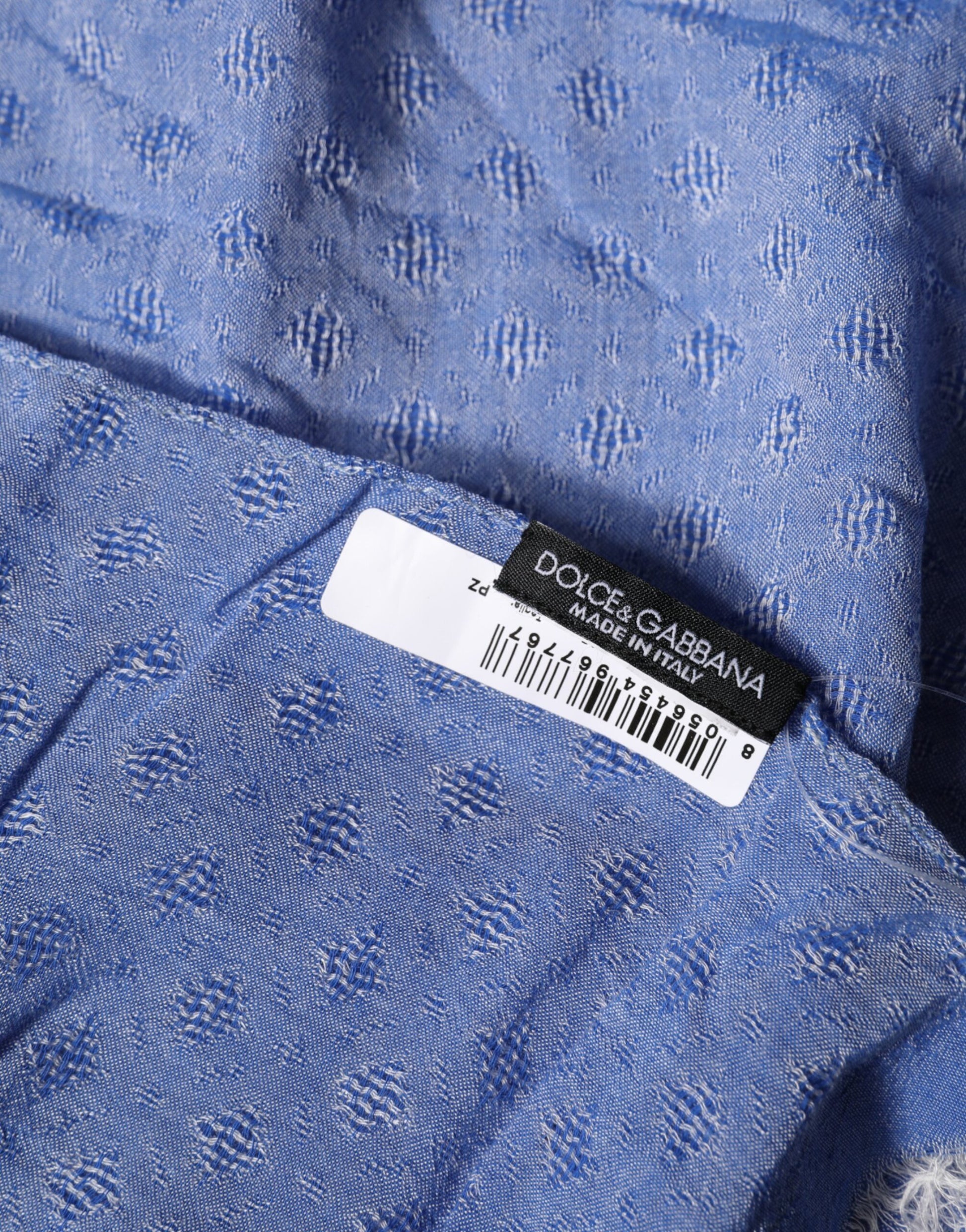 Dolce & Gabbana Blue Lace Stole Cotton Neck Wrap Shawl Scarf Dolce & Gabbana