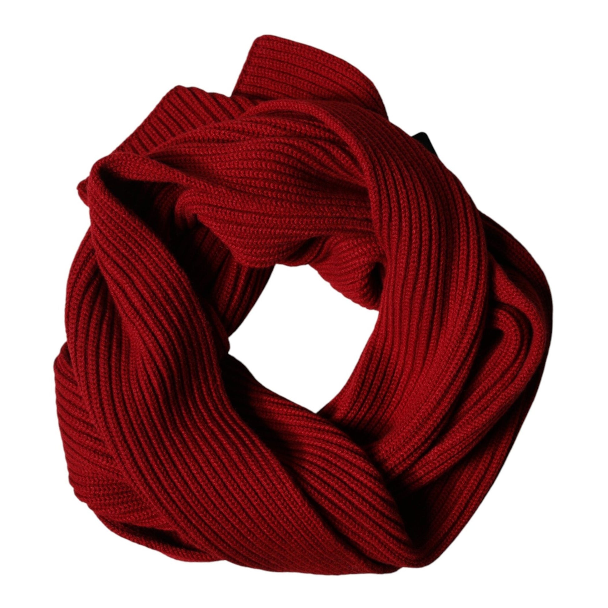 Dolce & Gabbana Red Wool Knitted Neck Wrap Shawl Men Scarf Dolce & Gabbana