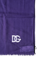 Purple lace Dolce & Gabbana cotton stole shawl draped elegantly, showcasing intricate lace details and soft fabric.