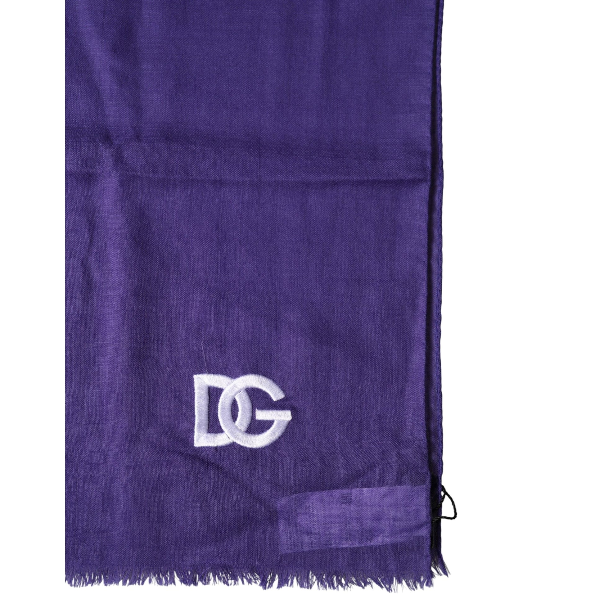 Dolce & Gabbana Purple Lace Stole Cotton Wrap Shawl Scarf Dolce & Gabbana