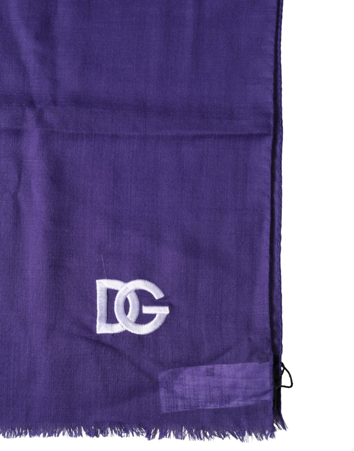 Purple lace Dolce & Gabbana cotton stole shawl draped elegantly, showcasing intricate lace details and soft fabric.