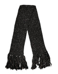 Dolce & Gabbana Black Wool Fringes Neck Wrap Foulard Scarf - Eljoys Fashion 