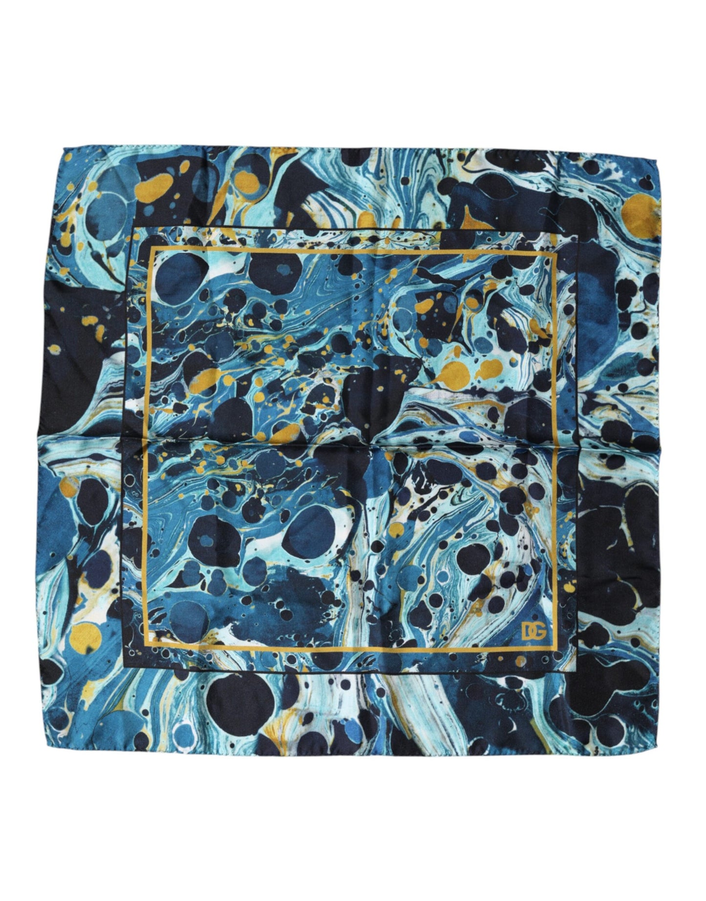 Dolce & Gabbana Multicolor Marble Square Foulard Scarf Dolce & Gabbana