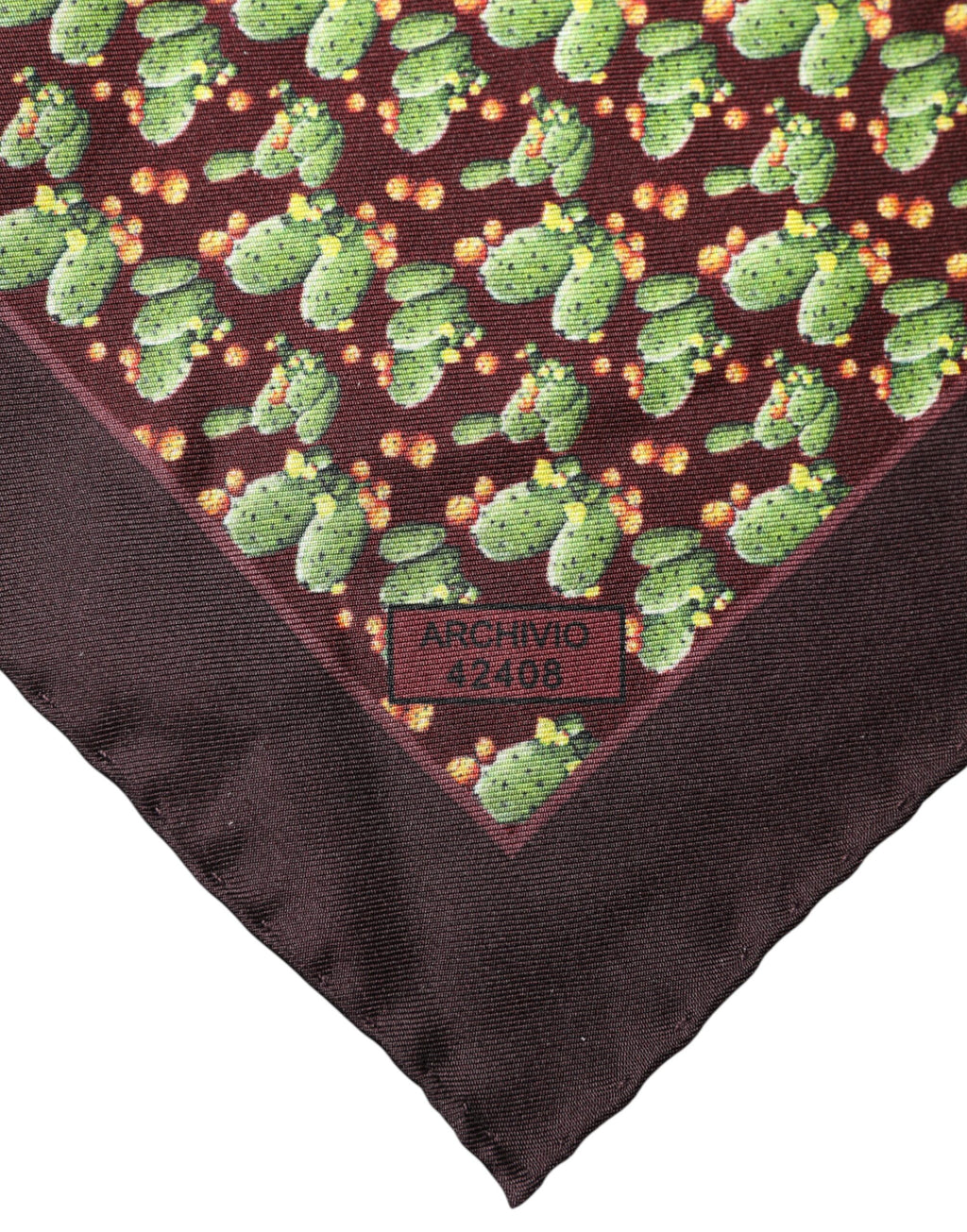 Dolce & Gabbana Brown Cactus Print Square Handkerchief Scarf - Eljoys Fashion 