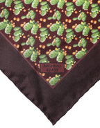Dolce & Gabbana Brown Cactus Print Square Handkerchief Scarf - Eljoys Fashion 
