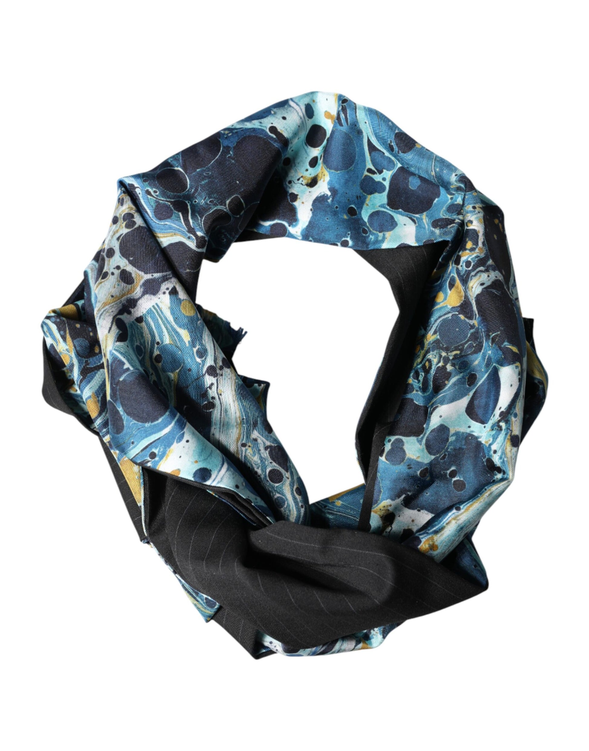 Dolce & Gabbana Multicolor Marble Neck Wrap Foulard Scarf Dolce & Gabbana