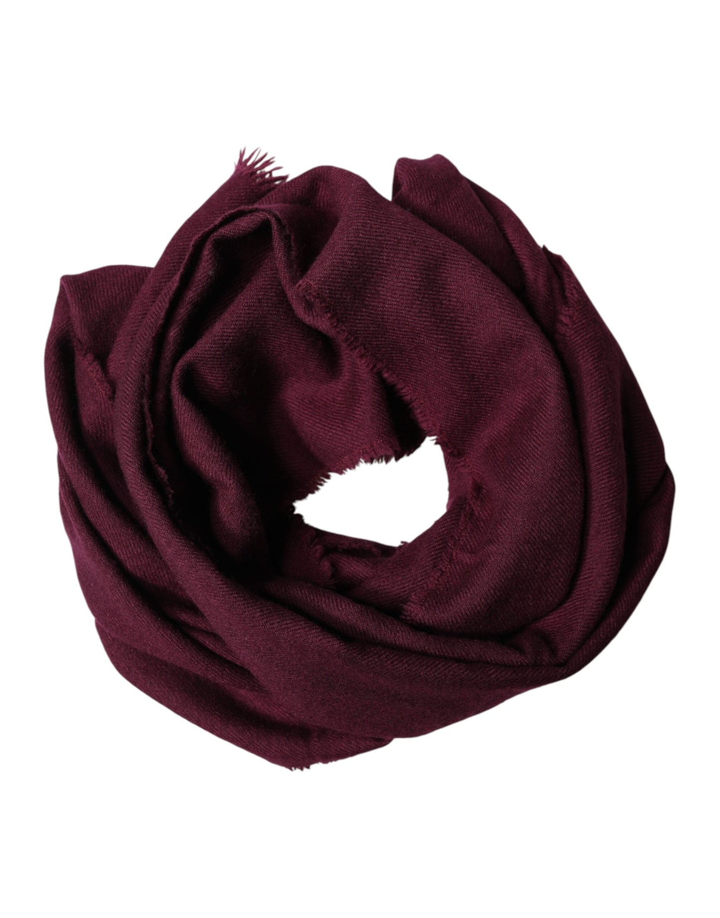 Dolce & Gabbana Maroon Cashmere Fringes Neck Wrap Shawl Scarf Dolce & Gabbana