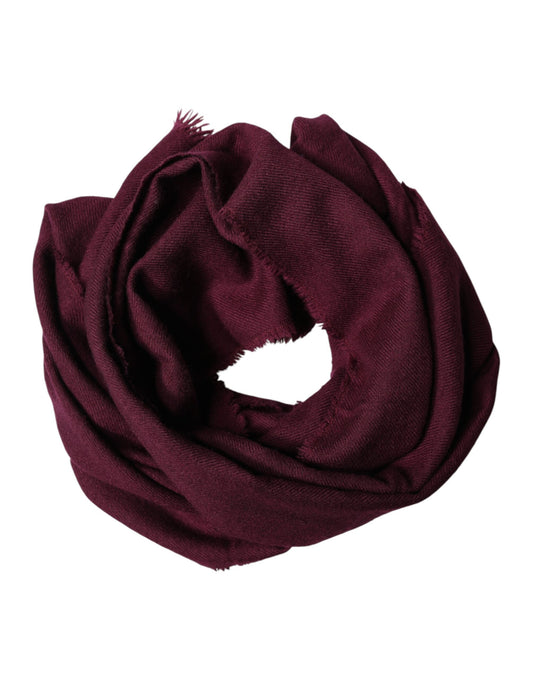 Dolce & Gabbana Maroon Cashmere Fringes Neck Wrap Shawl Scarf Dolce & Gabbana