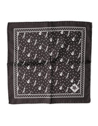 Dolce & Gabbana Black Guitar Trumpet Men Handkerchief Scarf - Eljoys Fashion 