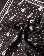 Dolce & Gabbana Black Guitar Trumpet Men Handkerchief Scarf - Eljoys Fashion 