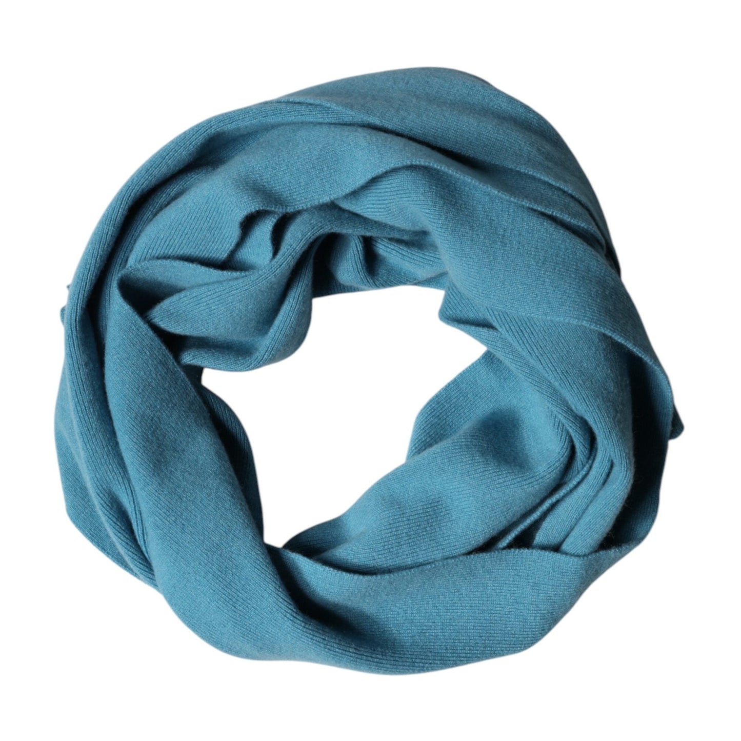 Dolce & Gabbana Blue Cashmere Knit Neck Wrap Shawl Scarf Dolce & Gabbana
