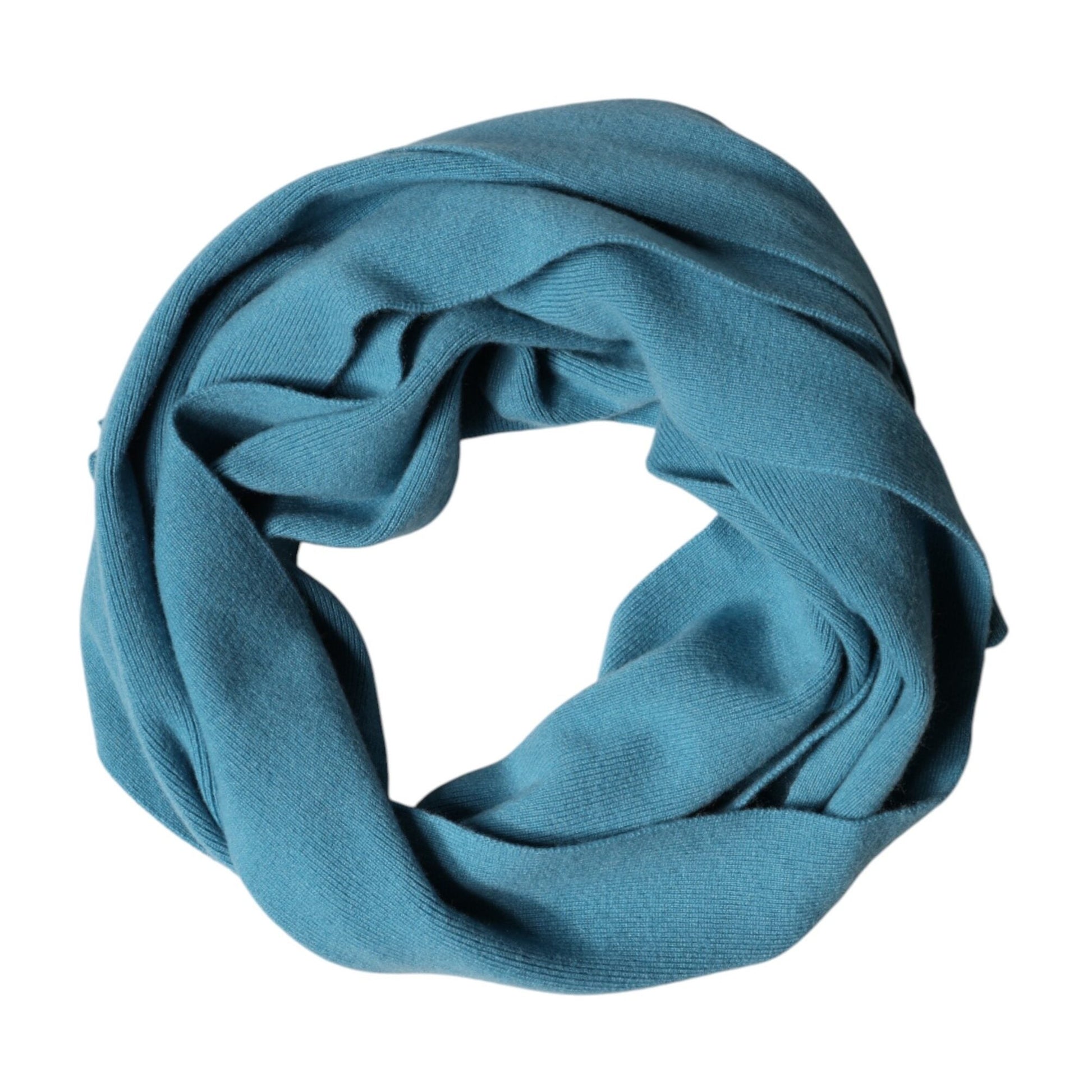 Dolce & Gabbana Blue Cashmere Knit Neck Wrap Shawl Scarf Dolce & Gabbana