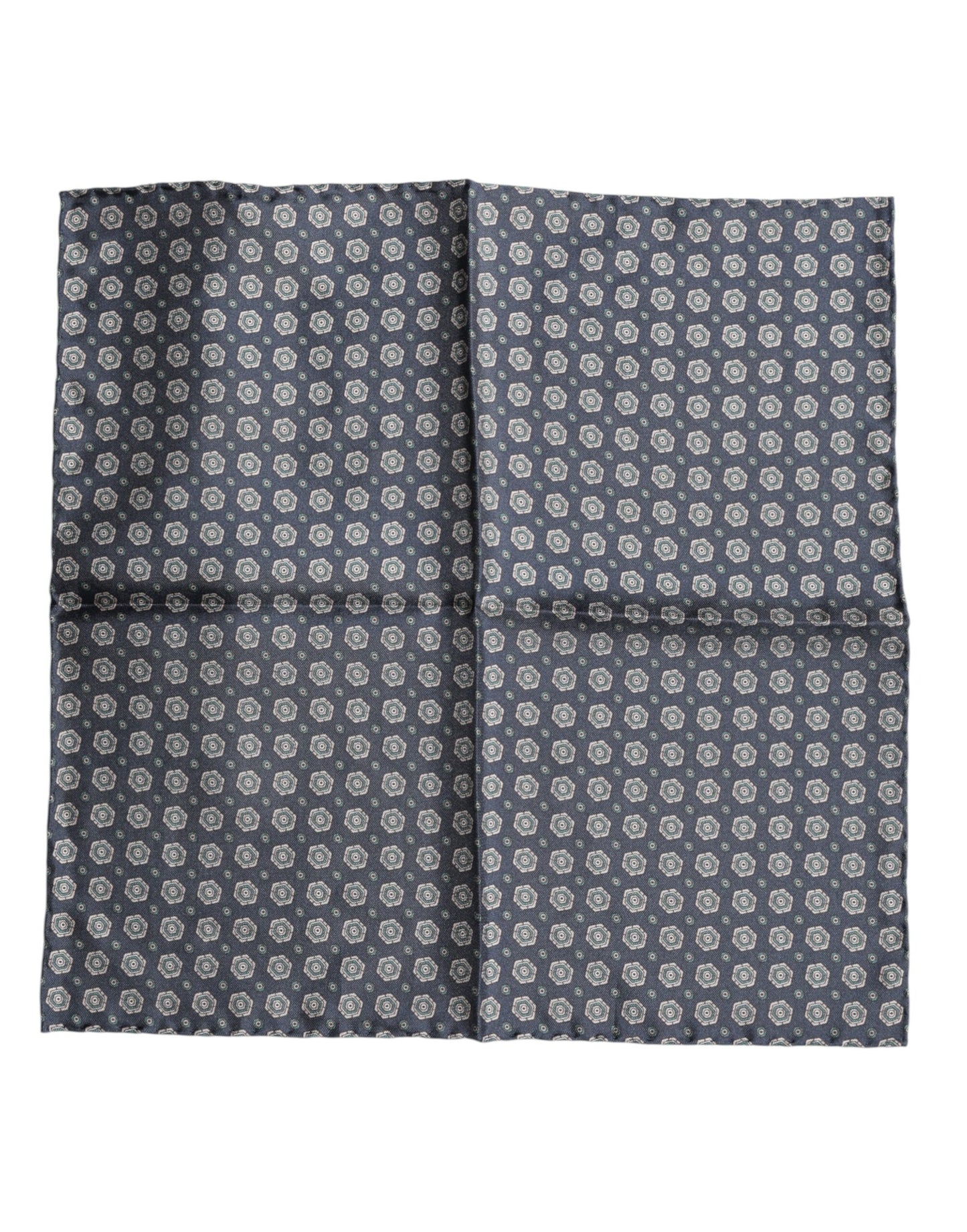 Dolce & Gabbana Blue Patterned Silk Square Handkerchief Scarf Dolce & Gabbana