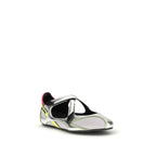 Silver polyurethane ballet flats by The Attico with a sleek, minimalist design and rounded toe.