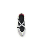 Silver polyurethane ballet flats by The Attico with a sleek, minimalist design and rounded toe.