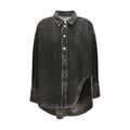 Black denim shirt by The Attico, featuring a classic button-up design with a tailored fit and stylish collar detail.