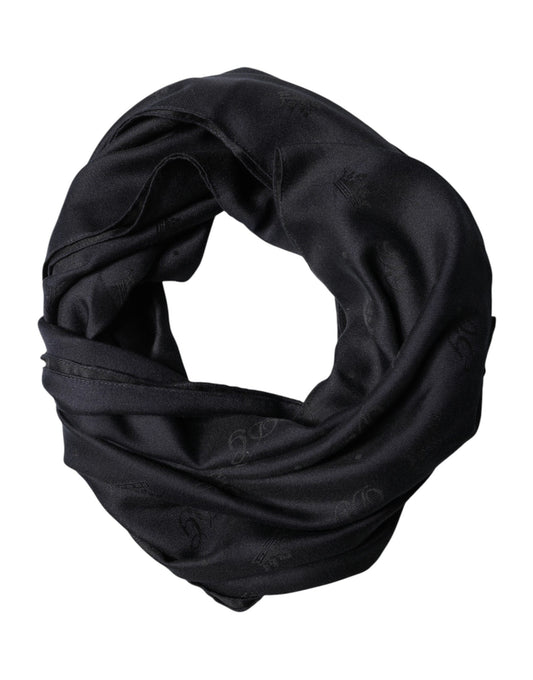 Dolce & Gabbana Black Lace Stole Silk NeckWrap Shawl Scarf Dolce & Gabbana