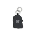 Ganni White Recycled Leather Keychain Ganni