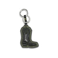 Ganni Black Recycled Leather Keychain Ganni