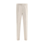 Brunello Cucinelli Cream Cotton Casual Pants Brunello Cucinelli