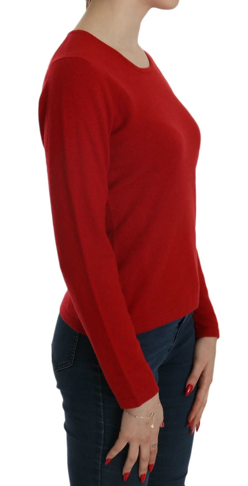 MILA SCHÖN Cashmere Red Round Neck Pullover Top Sweater MILA SCHÖN