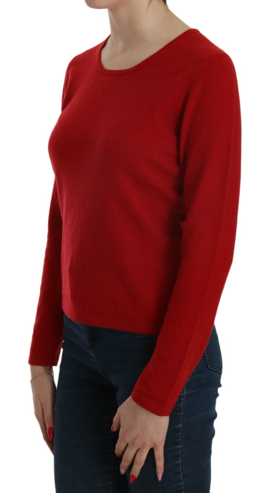 MILA SCHÖN Cashmere Red Round Neck Pullover Top Sweater MILA SCHÖN