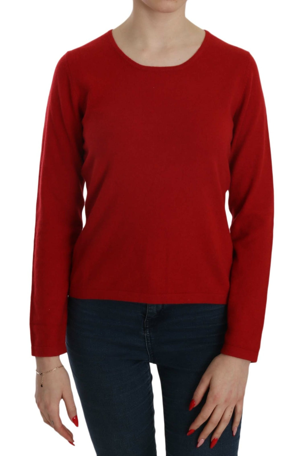 MILA SCHÖN Cashmere Red Round Neck Pullover Top Sweater MILA SCHÖN