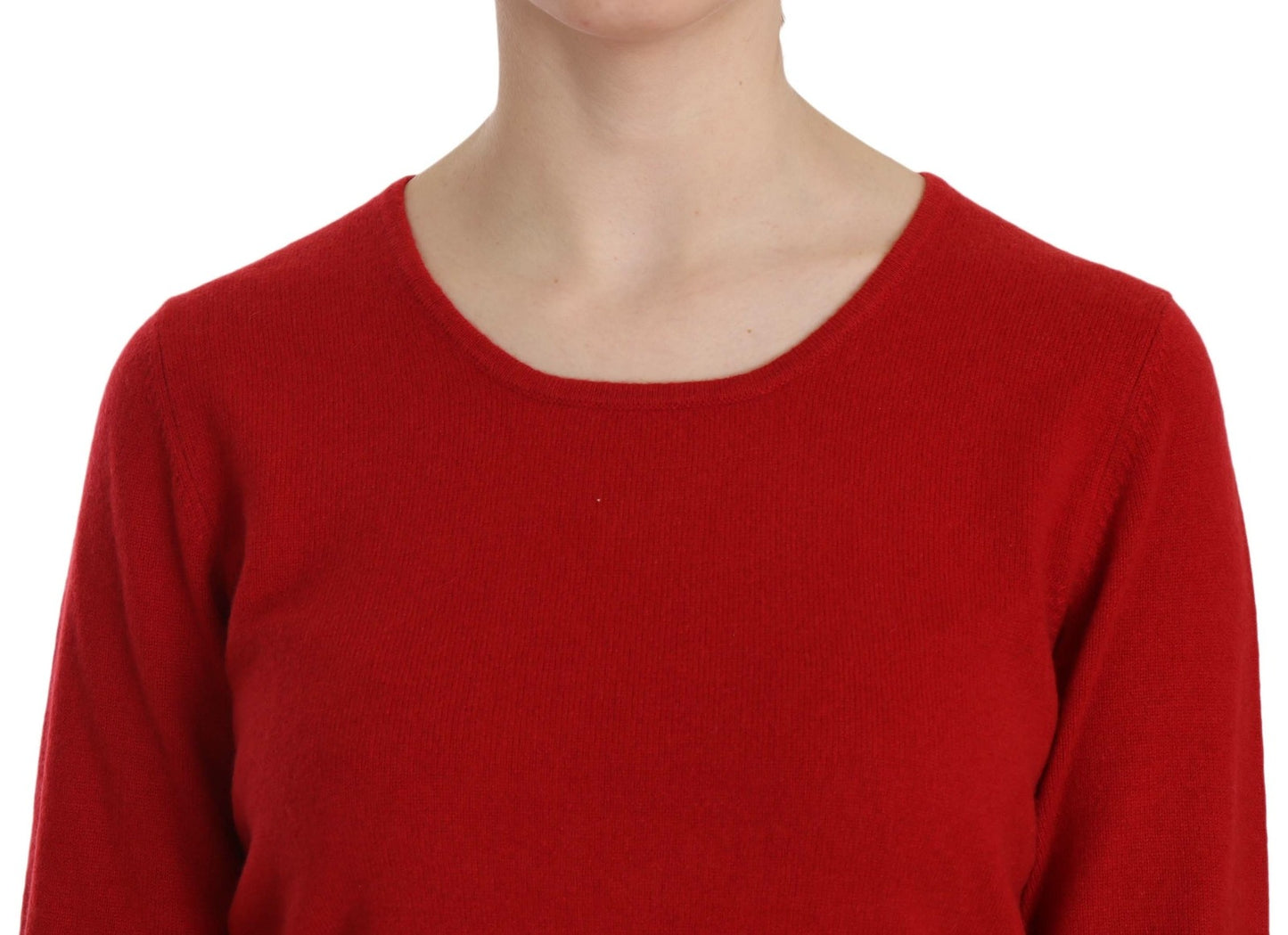 MILA SCHÖN Cashmere Red Round Neck Pullover Top Sweater MILA SCHÖN