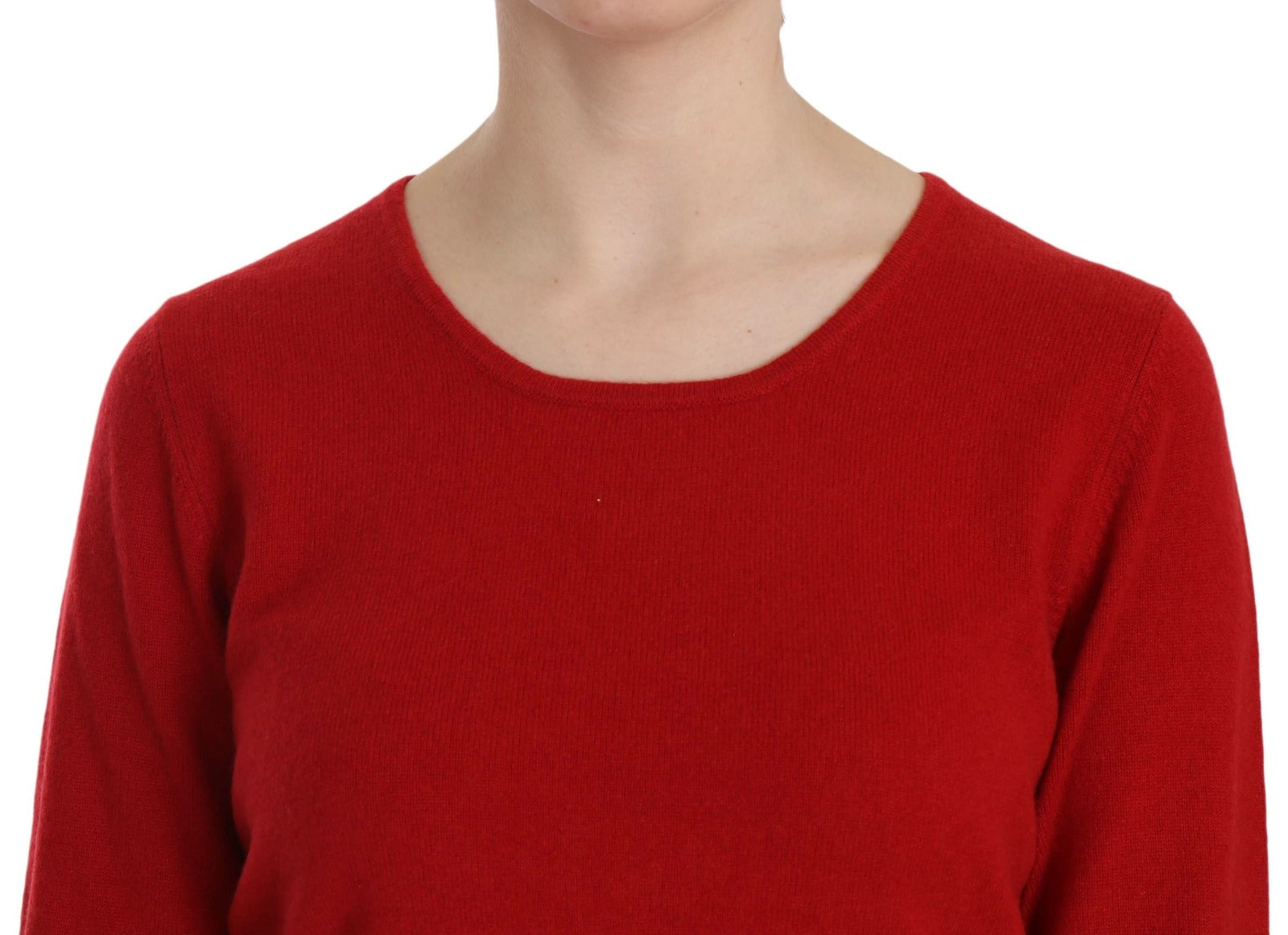 MILA SCHÖN Cashmere Red Round Neck Pullover Top Sweater MILA SCHÖN